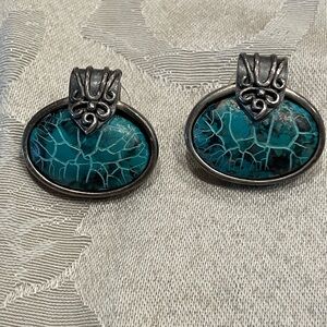 Gorgeous Pair of Estate Earrings with Geode